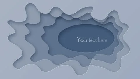 Abstract background with dark blue paper cut shapes. Vector illustration. Stock Illustration