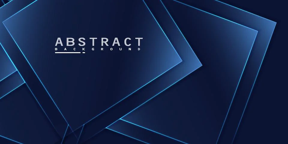 Abstract background with dark blue square shapes and glowing light lines for Illustrazione stock