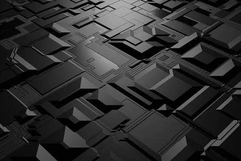 Abstract background with dark concept. 3D rendering. Stock Illustration