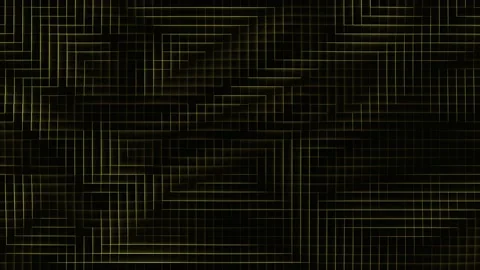Abstract Background Dark Square Mosaic illustration Neon Golden Seamless Loop 4K Stock Footage 261542945