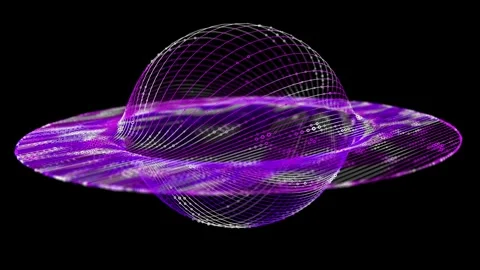 Abstract background data disk with animation sphere connecting lines and do.. 库存影片 333303351