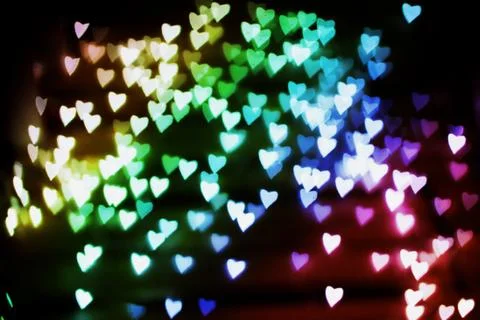 Abstract background of defocused heart-shape bokeh Stock Photos