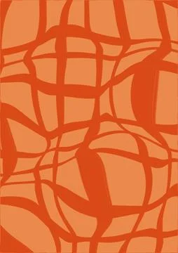 Abstract background. Deformed checkered pattern, orange colors Stock Illustration
