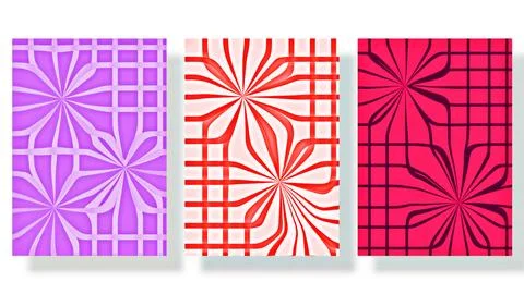 Abstract background. Deformed checkered pattern, weave in the form of flowers Stock Illustration