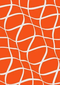 Abstract background. Deformed checkered pattern, orange white colors Stock Illustration