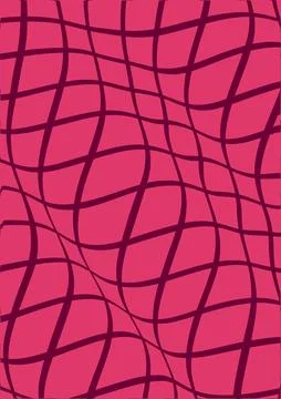 Abstract background. Deformed checkered pattern, burgundy bright colors Stock Illustration