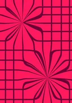 Abstract background. Deformed checkered pattern in bright red color Stock Illustration