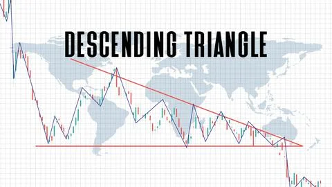 Abstract background of descending triangle stock market on white background Stock Illustration