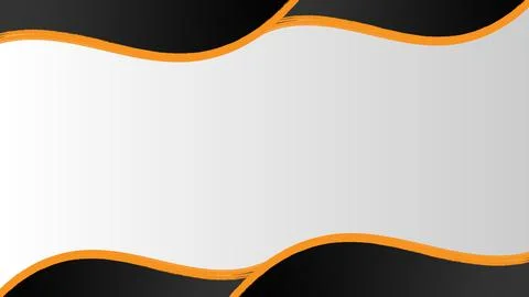 Abstract Background Design with Black and Orange Wavy Borders Stock Illustration