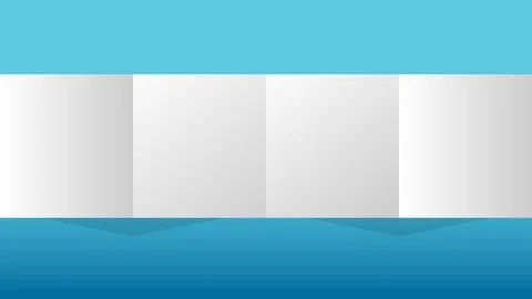 Abstract Background design like Blank Folded Paper Brochure with blue color Stock Illustration