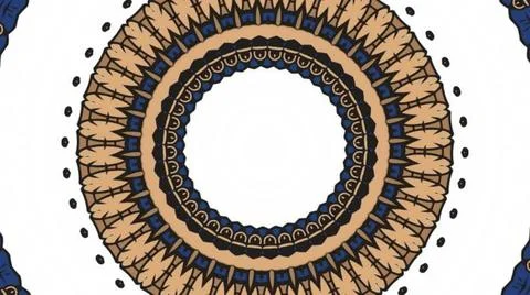 Abstract background design with blue and beige ornamental circular patterns イラスト素材