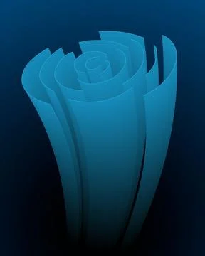 Abstract background design of circular lines blooming blue gradation Stock Illustration