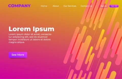 Abstract background design with dynamic shape. Landing page template for webs Stock Illustration
