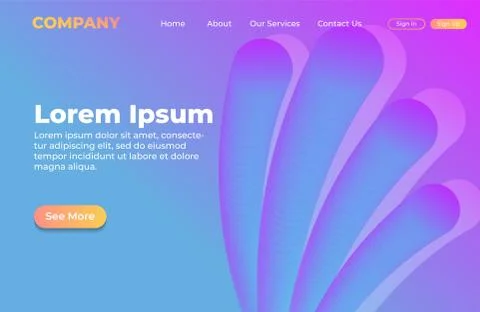 Abstract background design with dynamic shape. Landing page template for webs Stock Illustration
