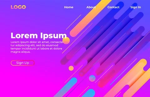 Abstract background design with dynamic shapes composition.Landing page templ Stock Illustration