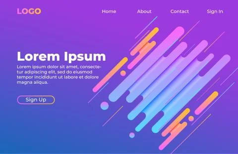 Abstract background design with dynamic shapes composition.Landing page templ Stock Illustration