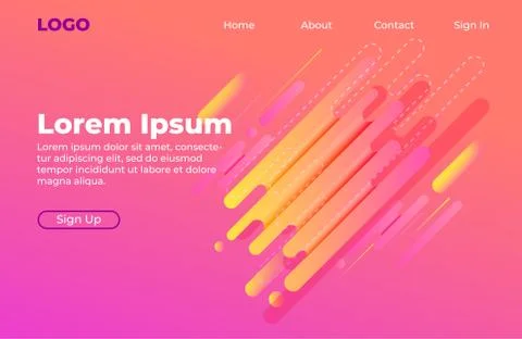 Abstract background design with dynamic shapes composition.Landing page templ Stock Illustration