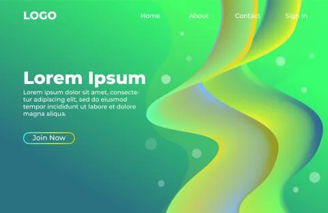 Abstract background design with dynamic wavy shape. Landing page template イラスト素材