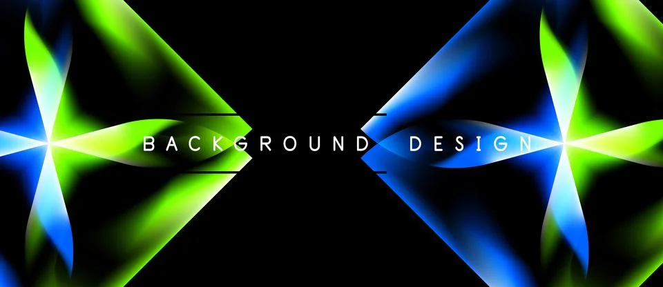 Abstract background design features vibrant blue, green hues. Dynamic shapes Stock Illustration