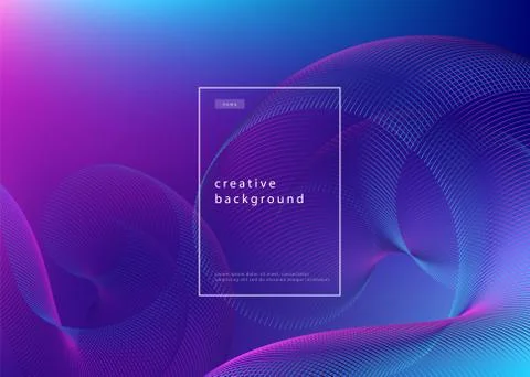 Abstract background design. Fluid gradient with geometric lines and light effect Illustrazione stock