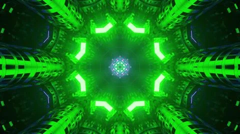 Abstract background design with futuristic patterns and green cool lights 스톡 일러스트