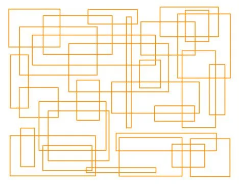 Abstract background design geometric rectangle orange chaos figure many basis Foto stock