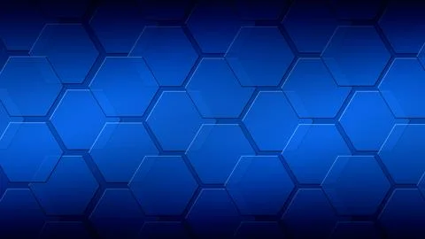 A abstract background design of hexagonal grid pattern in a deep blue Stock Illustration