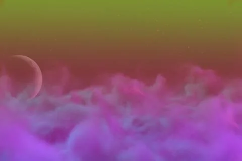 Abstract background design illustration of visionary clouds with moon with Stock Illustration