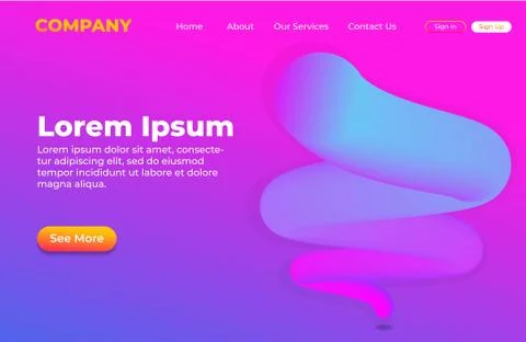 Abstract background design with lines composition. Landing page template 库存插图