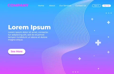 Abstract background design with lines composition. Landing page template Stock Illustration