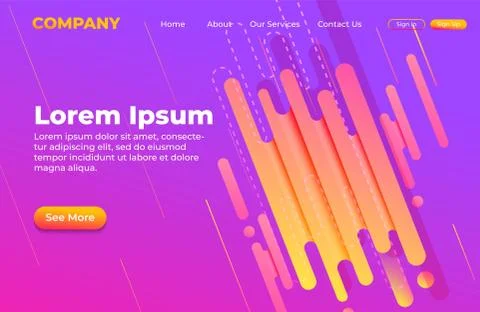 Abstract background design with lines composition. Landing page template Stock Illustration