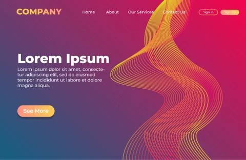 Abstract background design with lines composition. Landing page template 스톡 일러스트