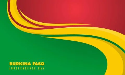Abstract background design in red and green with waving yellow for burkina .. Stock Illustration