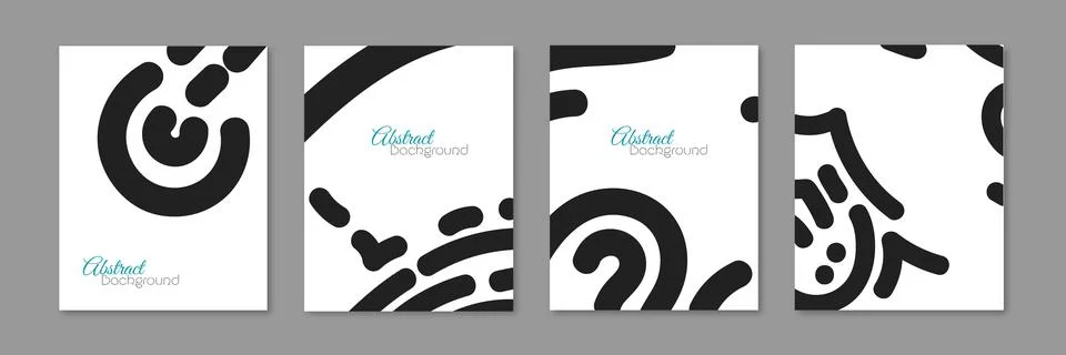 Abstract background design, set of striped covers, vector illustration Stock Illustration