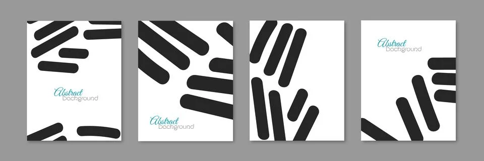 Abstract background design, set of striped covers, vector illustration Stock Illustration