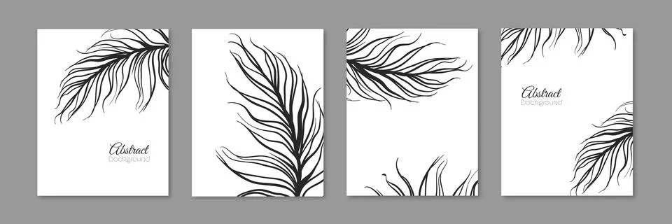 Abstract background design, set of striped covers, vector illustration Stock Illustration
