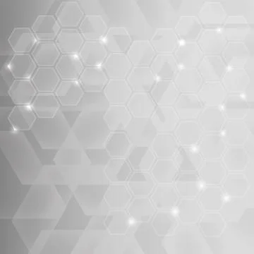Abstract background design with transparent hexagons Stock Illustration