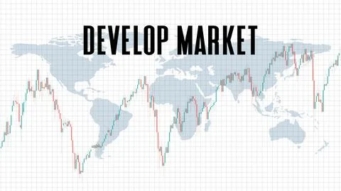 Abstract background of develop market stock market on white background Stock Illustration