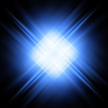 Abstract background of diagonal blue and white rays on black Stock Illustration