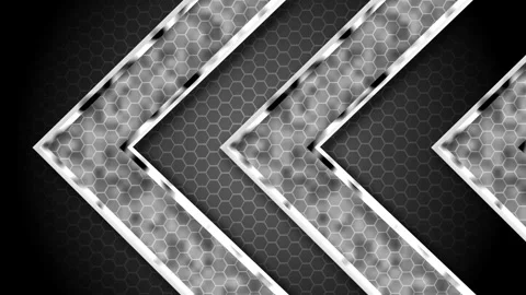 Abstract background with diagonal chevron shapes and hexagon pattern animatio Stock Footage 336874721