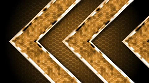 Abstract background with diagonal chevron shapes and hexagon pattern animatio Stock Footage 336874731