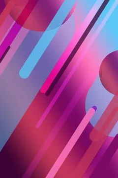 Abstract background with diagonal glossy stripes, rounded bars, and thin li.. Stock-Illustration