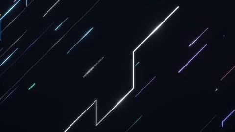 Abstract background of diagonal neon light rays in black space Stock Illustration