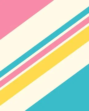 Abstract background with diagonal stripes in pastel pink yellow and cyan co.. Stock Illustration