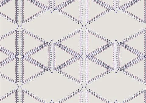Abstract background with diamonds and triangles, made by the author's brushes Stock Illustration