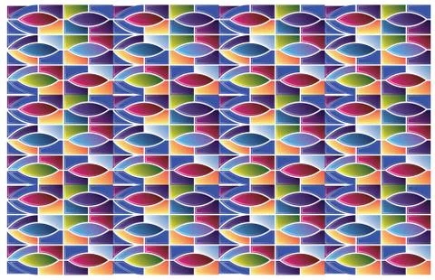 Abstract background in different colors with all shapes Illustrazione stock