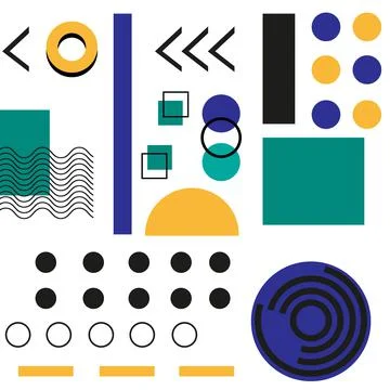 Abstract background with different geometric shapes - illustration Stock Illustration