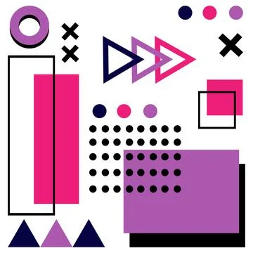 Abstract background with different geometric shapes - illustration Stock Illustration