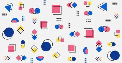 Abstract background with different geometric shapes - illustration Stock Illustration