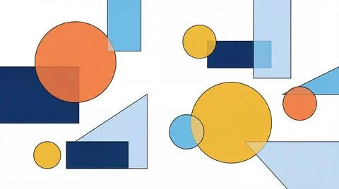 Abstract background with different geometric shapes Stock Illustration
